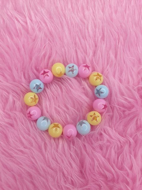 Decora Accessories, Stars Y2k, Pastel Stars, Kawaii Bracelet, Y2k Kawaii, Yami Kawaii, Kawaii Jewelry, Bright Pastels, Cute Pastel