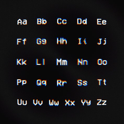 VCR OSD Mono - Free Pixel Font Characters Video Games Aesthetic, 80s Tech, Old School Video Games, Pixel Space, 90s Font, Glitch Font, Butterflies Tattoo, Alphabet Typography, Space Font