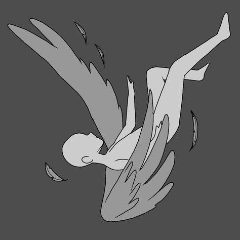 I don't know what is it Pose Reference Drawing With Wings, Angel Pose Drawing Reference, Wings Drawing Demon, Winged Base Drawing, Angel Wings Pose, Wings Reference Drawing Angel, Wings How To Draw, Falling Angel Reference Pose, Falling Wings Drawing