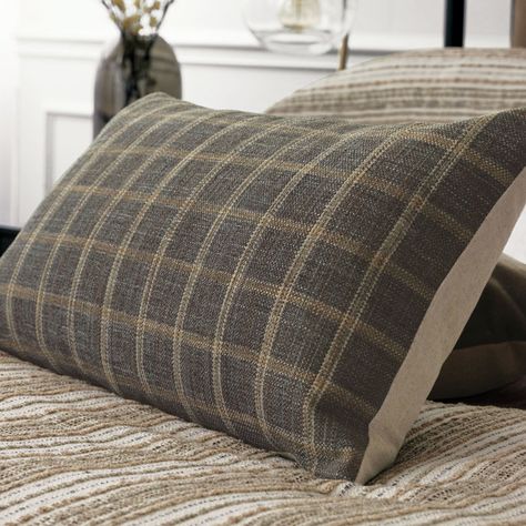 Thom Filicia Home Collection Hastings Plaid Decorative Pillow Cover & Insert | Wayfair Plaid Throw Pillow, Thom Filicia, Ivory Pillow, Plaid Pillow Covers, Plaid Throw Pillows, Plaid Pillow, Luxury Bedding Collections, Eastern Accents, Plaid Throw