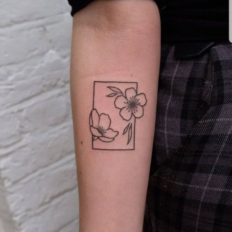 Flowers In A Box Tattoo, Flower Box Tattoo, The 1975 Box Tattoo Flowers, The 1975 Box Tattoo, Box Tattoo Ideas, Lime Tattoo, The 1975 Tattoo, Box Tattoo, Body Modification