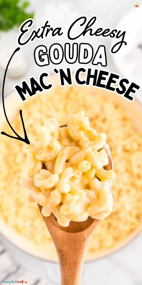 Smoked Gouda Mac And Cheese Recipe, Mac And Cheese Gouda, Gouda Mac And Cheese Recipe, Smoked Gouda Mac And Cheese, Mac And Cheese Creamy, Baked Bbq Pork Chops, Gouda Recipe, Gouda Mac And Cheese, Easy Mac N Cheese Recipe