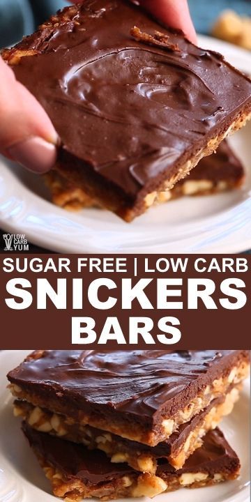 Snickers Bars Recipe, Low Carb Candy, Sugar Free Baking, Desserts Keto, Sugar Free Recipes Desserts, Sugar Free Treats, Postre Keto, Keto Candy, Snickers Bar