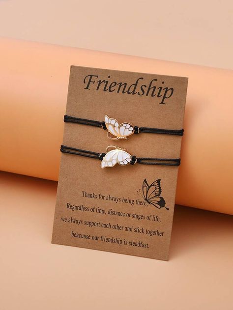 Ahri Wallpaper, Best Friend Bracelet, Butterfly Charm Bracelet, Bff Jewelry, Best Friend Bracelets, Handmade Friendship Bracelets, Pretty Jewelry Necklaces, Sweet Jewelry, Fancy Jewellery Designs