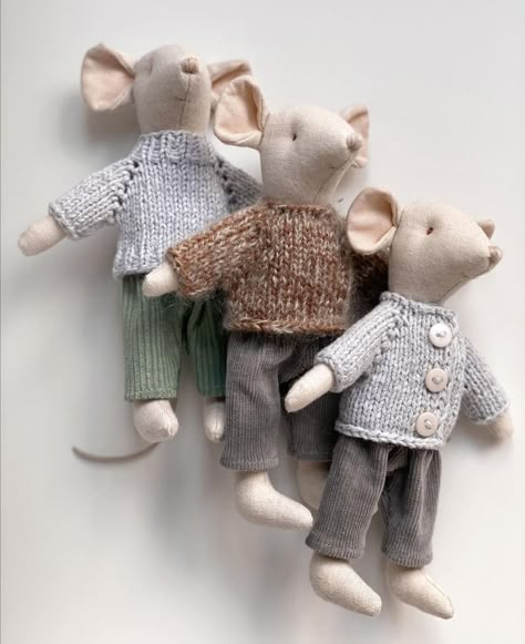 Sewing Mouse Pattern, Mouse Sewing Pattern, Stuffed Mice, Maileg Mice, Maileg Dolls, Diy Rag Dolls, Felted Crochet, Maileg Mouse, Mouse Crafts