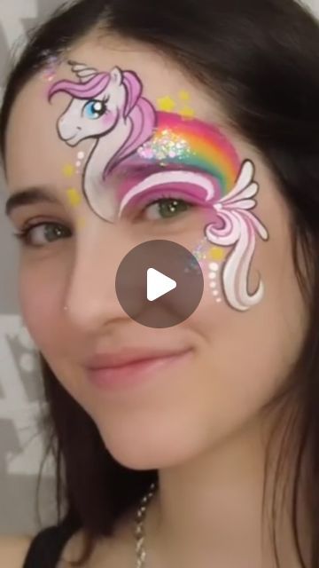 Twilight Sparkle Face Paint, Simple Unicorn Face Paint, Pony Face Paint, Unicorn Face Paint Easy, Face Paint Unicorn, Unicorn Face Paint, Face Paint Designs, Face Painting Unicorn, Painting Unicorn