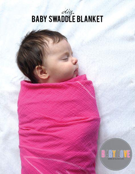 Swaddle blanket tutorial on aliceandlois.com Swaddle Blanket Tutorial, Baby Nursery Diy, Diy Baby Blanket, Baby Muslin Swaddle, Handmade Baby Gifts, Muslin Baby, Baby Projects, Baby Swaddle Blankets, Baby Swaddle