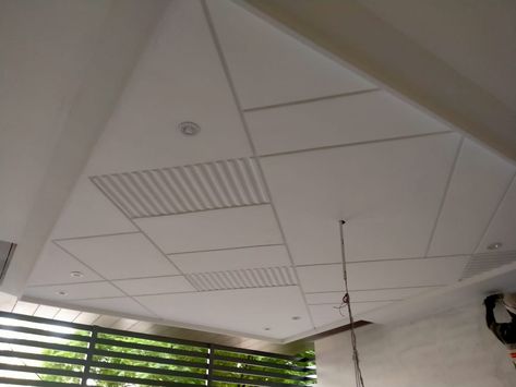 Shera Board Ceiling Design, Car Porch Ceiling Design Modern, Ceiling Groove Pattern, False Ceiling Groove Design, Fall Sealing, Pop Design For Roof, Simple False Ceiling Design, Gypsum Ceiling Design, Office Ceiling