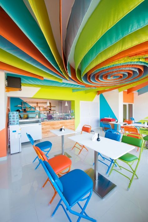 The SWIRL - Interior Design of a Dessert Studio in Trichy | Architecture Interspace - The Architects Diary Interior Architecture Office, Commercial And Office Architecture, The Architects Diary, Architecture Panel, School Interior, Interior Design School, Interior Design Sketches, Studios Architecture, Community Center