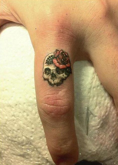 Skull finger tattoo - 55  Cute Finger Tattoos | Art and Design Skull Finger Tattoos, Small Skull Tattoo, Cute Finger Tattoos, Finger Tats, Finger Tattoo Designs, Sugar Skull Tattoos, Small Girl Tattoos, Cute Small Tattoos, Diy Tattoo