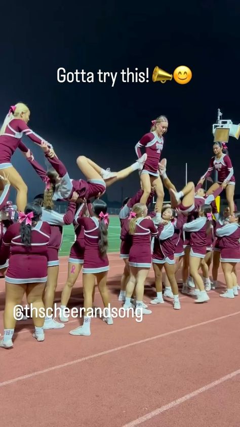 Cheerleading Coaching Center | This looks great!!! 📣😊 @thscheerandsong ⭐️⭐️⭐️⭐️⭐️ ATTENTION CHEERLEADING COACHES: Would you love some help with your season? How... | Instagram Beginner Cheer Stunts, Cute Cheer Quotes, Cheerleading Stunts, Gymnastics For Beginners, Cheerleading Coaching, Senior Szn, Cheerleading Competition, Cheer Captain, Varsity Cheer