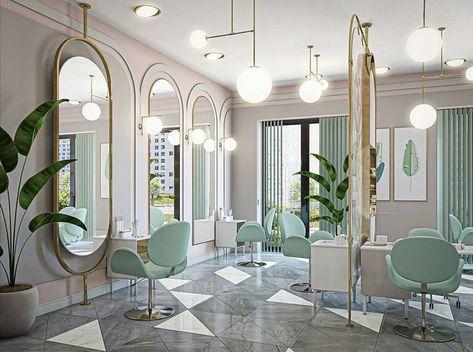 Nail Salon Interior Design, Beauty Salon Interior Design, Nail Salon Interior, Spa Interior Design, Hair Salon Design, Hair Salon Interior, Salon Suites Decor, Nail Salon Decor, Hair Salon Decor