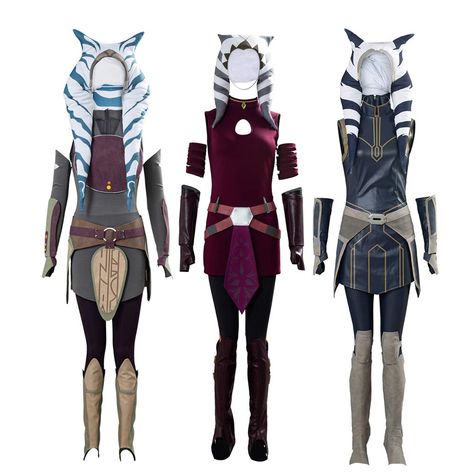 PRICES MAY VARY. Fabric: Leather + Lining Cloth + Stretch Cotton Adult Ahsoka Tano Dress Halloween Anakin Cosplay Costume for Clone Wars Full Outfit Including: Hat + Tops + Belts + Pants + Sleeve*2 + Wrist Guard*2 + Hand Guard*2 + Foot Guard*2 + Knee Guard*2 This Ahsoka Tano Cosplay Costume Brand new, Stylish and High quality costume Occasion: Ahsoka Tano Costume Perfect choice for Halloween, SW9 Fans Cosplay, The Clone Wars Fans Cosplay,Daily wear, Party, Cosplay,etc Note: Please check the size Ashoka Costume Diy, Diy Ahsoka Costume, Ashoka Disneybound, Ahsoka Tano Disneybound, Sabine Cosplay, Ashoka Cosplay, Jedi Halloween, Ahsoka Cosplay, Ahsoka Tano Costume