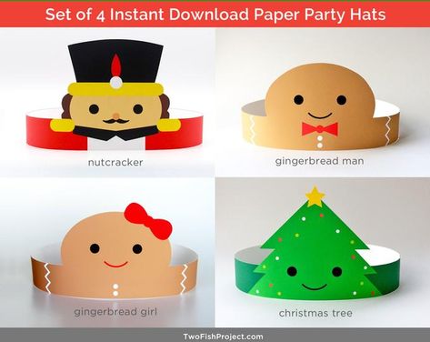 Party Hat Craft, Diy Christmas Hats, Christmas Party Hats, Christmas Party Activities, Hats For Kids, Crown For Kids, Farm Animal Birthday, Paper Crowns, Holiday Hats