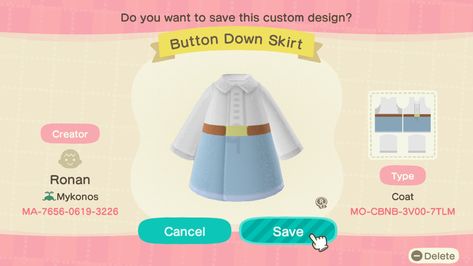 Made on the coat setup For Animal Crossing New Horizon Design Portal Animal Crossing New Horizon, Animals Crossing, Animal Crossing, Portal, Custom Design, The Creator, Skirt, Animals, Design