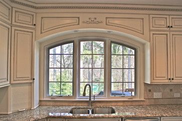 Over Sink Window, Arched Kitchen, Sink Window, Wood Valance, Kitchen Sink Window, Top Kitchen Cabinets, Painting Oak Cabinets, Kitchen Windows, Window Trim Exterior