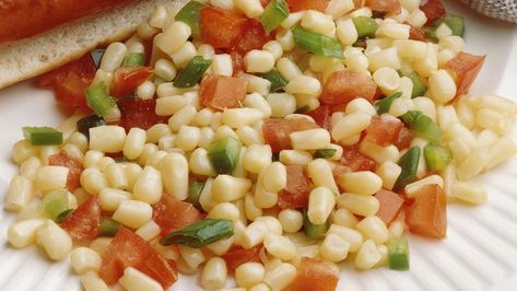 White Corn Salad Recipe - Pillsbury.com Pepper Salad, Pillsbury Recipes, Corn Salad Recipes, White Corn, Vegetable Seeds, Corn Salad, Corn Salads, Pinterest Recipes, Easy Salads