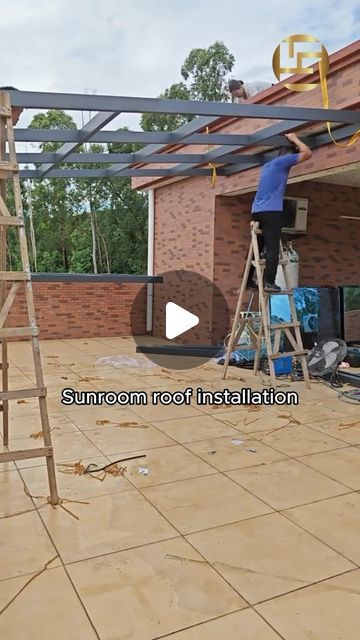 Angel Aluminum on Instagram: "How to install a grid conservatory roof#sunroom #roof #install" Open Close Pergola Roof, Roof Deck Design Ideas, Roof Designs Outside, Porch With Clear Roof, Outside Roof Patio, Shade Patio Ideas, Outdoor Roofing Ideas, Sun Roofs Ceilings, Glass Pergola Roofs