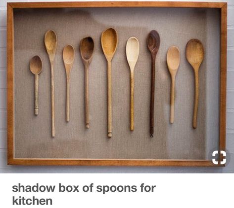 Spoon Display Ideas, Kitchen Wall Art Vintage, Spoon Display, Dining Furniture Makeover, Rustic Dining Furniture, Vintage Thrift Stores, Banquet Ideas, Cabin Kitchen, Vintage Thrift