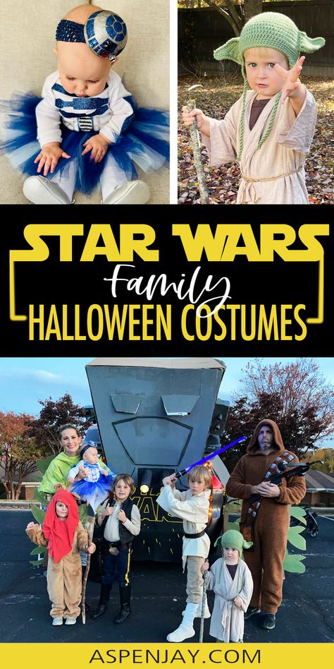 Star Wars Family Costume, Family Star Wars Halloween Costumes, Star Wars Trunk Or Treat Ideas For Suv, Starwars Halloween Costumes Family, Mandalorian Family Costume, Star Wars Group Costumes, Starwars Family Costumes Halloween, Star Wars Family Halloween Costumes, Star Wars Diy Costume