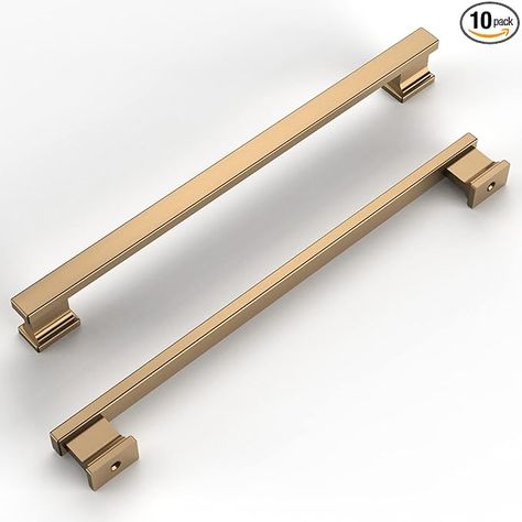 9BUILD 10 Pack 9 Inch Champagne Bronze Cabinet Pulls Gold Kitchen Cabinet Handles Kitchen Handles for Cabinets Cupboard Handles Drawer Pulls Gold - Amazon.com Champagne Bronze Kitchen Hardware, Bronze Kitchen Hardware, Champagne Bronze Kitchen, Cabinet Handles Kitchen, Handles For Cabinets, Gold Cabinet Pulls, Bronze Cabinet Pulls, Brass Cabinet Pulls, Bronze Cabinet