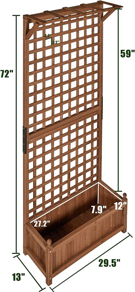 Diy Trellis Planter, Garden Box Trellis, Lattice Flower Boxes, Trellis Planter Ideas, Privacy Planters For Patio, Garden Box With Trellis, Trellis Planter Boxes, Garden Trellis Ideas Patio Privacy Planter Boxes, Planter With Trellis Privacy Fences