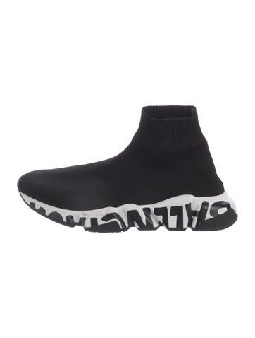 Balenciaga Speed Trainer 'Graffiti' High Top Sock SneakersBy Demna GvasaliaBlackGraphic PrintSignature LogoRound-Toes Balenciaga Speed Trainer, Balenciaga Speed, Sock Sneakers, High Top, Balenciaga, High Tops, Graffiti, Socks, Sneakers