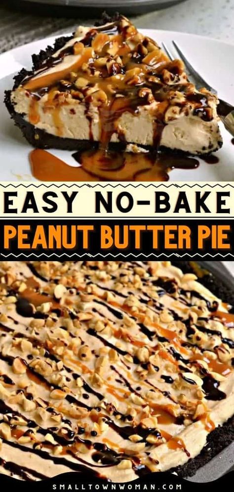 No Bake Peanut Butter Pie, Easy Peanut Butter Pie, Nuts And Chocolate, Thanksgiving Snacks, Thanksgiving Food Sides, Fall Baking Recipes, Thanksgiving Desserts Easy, No Bake Peanut Butter, Best Thanksgiving Recipes