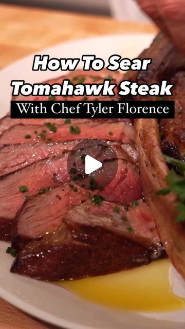 Food & Wine on Instagram: "Tomahawk Steak that’s soaked in an herby butter bath? Sign us up! To get more steakhouse tips from @tylerflorence, catch him at the inaugural Food & Wine Classic in Charleston. Grab your passes at the link in bio. #fwclassicCHS 🎥: @zoeexe 

#tomahawksteak #foodevent #foodfestival #charlestonsc" Tomahawk Steak Recipe Oven, How To Cook Tomahawk Steak, How To Cook A Tomahawk Ribeye, Toma Hawk Steak Recipe, Best Way To Cook A Tomahawk Steak, Tomahawk Steak Recipe Grill Reverse Sear, Tomahawk Steak Recipe, Tomahawk Steak, Recipes Meat