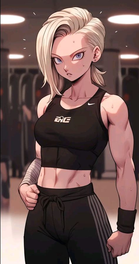 Dragon Ball Workout, Muscular Anime Female, Goku Workout, V Taper, Body Aesthetic, Tomboy Art, Dbz Characters, Dragon Ball Painting, Dragon Ball Art Goku