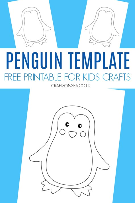 Penguin Template (FREE Printable) Penguin Patterns, Penguin Free Printable, Penguin Pattern Templates Free Printable, Polar Bear Template Free Printable, Penguin Preschool Crafts, Preschool Penguin Theme, Penguin Crafts For Toddlers, Penguin Preschool Activities, Preschool Penguin Crafts