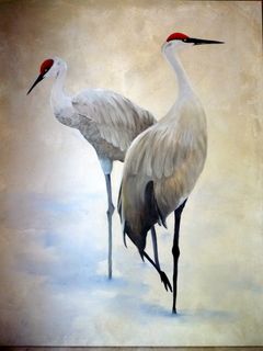 Crane Art Paintings, Sand Hill Cranes Painting, Crane Painting Acrylic, Bird Parakeet, Crane Drawing, Paint Birds, Whooping Crane, Florida Birds, Stork Bird