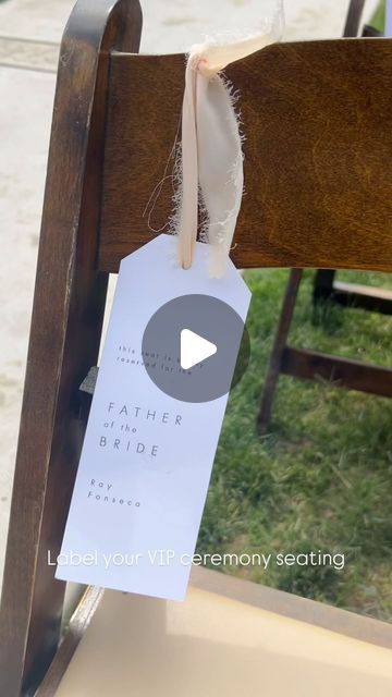 California Wedding Coordinator on Instagram: "Labeling your VIP ceremony seating is such a small but impactful detail! 

• It helps ensure your VIP guests have a seat 

• Helps fill in those front rows 

• Shows care and appreciation to your VIPs

• Helps remove confusion while finding seats

• Gets rid of the those reserved signs

• Elevates the ceremony look 

• No need for ushers

• Cute aesthetic detail to tie in your decor and looks great in photos

We do not provide ushers and often times we are too busy with the wedding party, the couple, the DJ, holding off traffic to provide staff to sit around waiting for guests to arrive and direct them where to sit! 

But we do give amazing tips that help with logistics and execution and this is one of our faves! 

This is a simple DIY project Victoria Wedding, Ceremony Seating, Reserved Signs, Austin Wedding, Cute Aesthetic, Father Of The Bride, Simple Diy, Wedding Coordinator, California Wedding