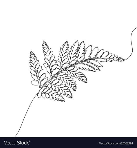 One Line Tattoo, Fern Tattoo, May Designs, One Line Drawing, Continuous Line Drawing, Box Braids Styling, Continuous Line, Simplistic Tattoos, Line Tattoos