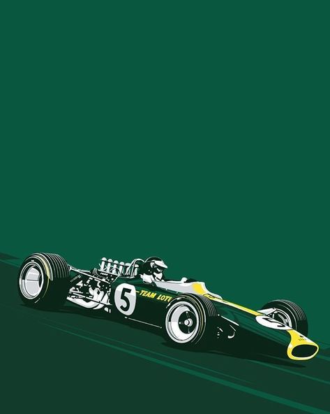 Lotus 49, Competition Poster, Auto Racing Art, Auto Illustration, Vintage Racing Poster, Jim Clark, Motorsport Art, Lotus F1, Grand Prix Racing