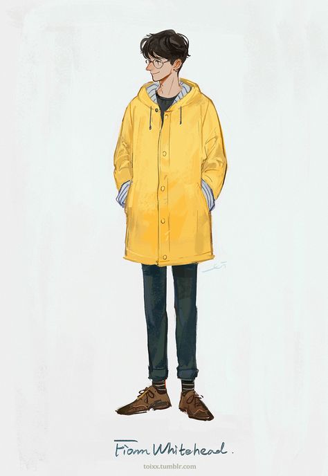 stay gold Fionn Whitehead, Yellow Clothes, Boy Drawing, Enemies To Lovers, Yellow Raincoat, Stay Gold, Fashion Illustration Sketches, Amazing Drawings, Cute Cartoon Drawings