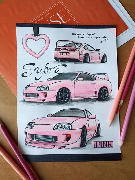 art arte art idea art drawings arts artes art aesthetics art anemie artful art animation artfulness arteritis arter art idea Cars Aesthetic Drawing, Hello Kitty Car Drawing, Drawing Supra, Supra Car Drawing, Supra Painting, Supra Mk4 Drawing, Toyota Supra Drawing, Supra Sketch, How To Draw A Car