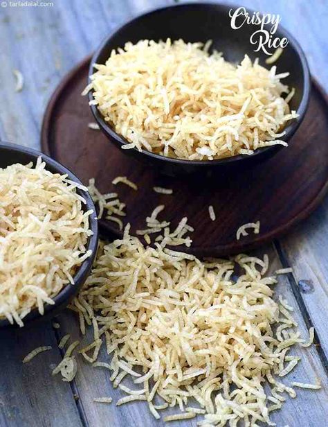 Crispy Rice, Deep Fried Chinese Crispy Rice recipe, Chinese Recipes Deep Fried Rice, Crispy Rice Recipe, Crispy Fried Rice, Rice Crispies Recipe, Crispy Noodles, Recipes Rice, Tiffin Recipe, Crispy Rice, Dosa Recipe