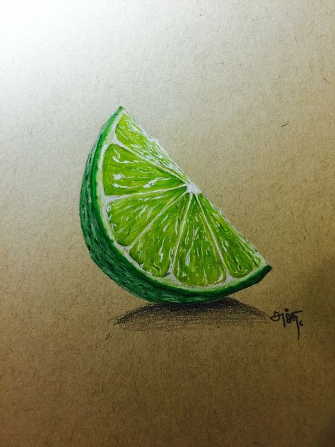 Lime Drawings Fruit, Lime Drawings, Mango Drawings, Lime Tattoo, Gcse Art Ideas, Fruits Drawing, Realistic Drawing, Meaningful Drawings, Gcse Art