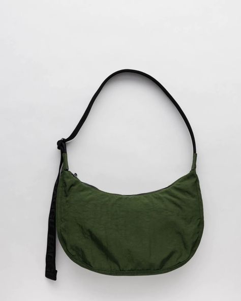 Bay Laurel, Baggu Bags, Crescent Bag, Scrap Material, Dark Khaki, Everyday Bag, Medium Bags, Crescent, Zip Pockets