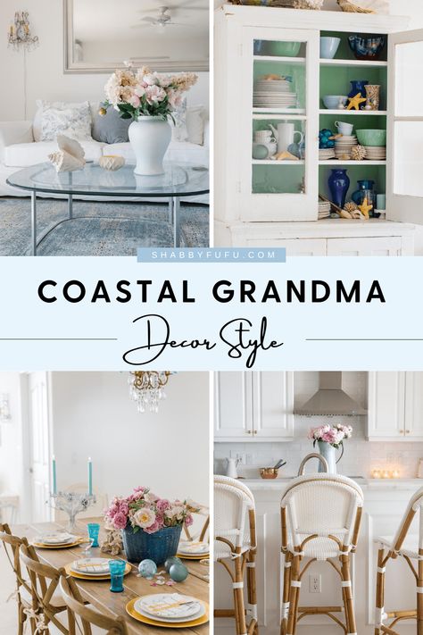 Grandma Coastal Chic, Costal Grandma Interior Design, Coastal Grandma Entryway, 2023 Coastal Grandmother, Coastal Grandmother Cottage, Granny Coastal Style, Coastal Grandma Wall Decor, Coastal Grandmother Decorating, Grandmother Coastal Style