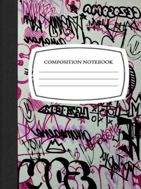 Notebook cover template Notebook Pages Template, Graffiti Notebook Cover, Good Note Notebook Covers, Good Notes Cover Templates Aesthetic, Composition Book Cover Template, Notebook Cover Design Drawing, Notebook Cover Design Creative, Composition Notebook Template, Journal Cover Template