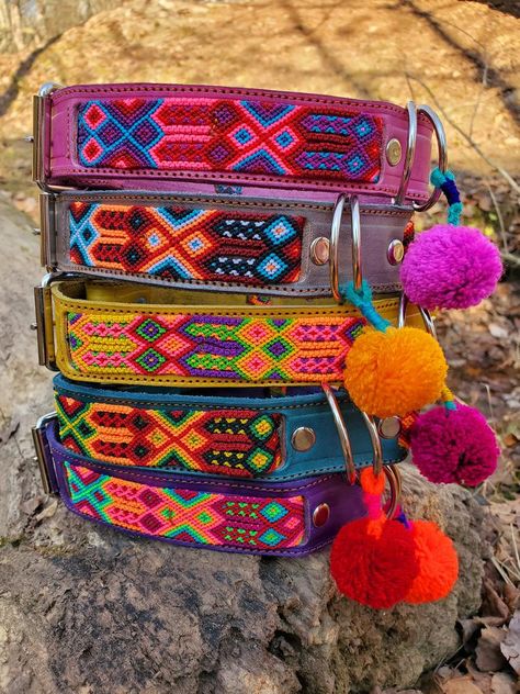 Boho Dog Collar, Boho Dog, Cute Dog Collars, Large Dog Collars, Small Dog Collar, Fall Dog, Handmade Dog Collars, Leather Dog Collar, Pet Leash