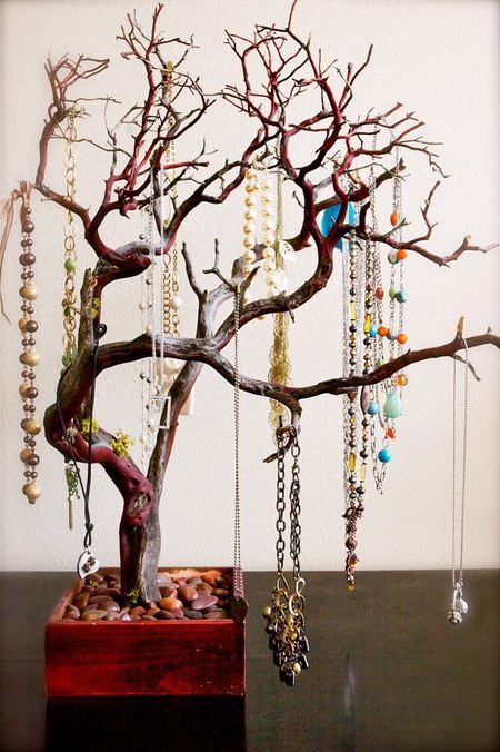 Jewelry Tree Diy, Tree Jewelry Holder, Jewerly Holders, Jewerly Organizer, Jewelery Organizer, Jewelry Storage Diy, Jewerly Displays, Diy Jewelry Holder, Diy Tree