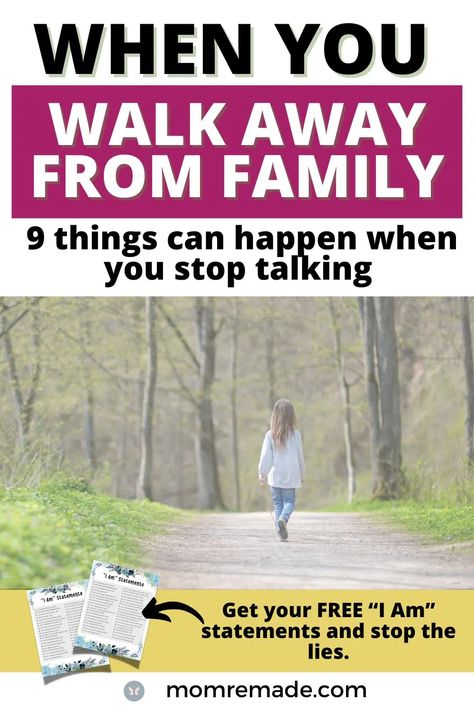 Are you considering a family estrangement? Perhaps you are done with the conflict, negativity, expectations, and poor communication. Before you walk away, read this. There is a dark side to family estrangement you need to understand first. These 9 things may happen when you walk away. Know before you go.  via @https://www.pinterest.com/julieaplagens Rejected By Family, Estranged Family, Family Estrangement, Poor Communication, Start A Family, Family Conflict, Parenting Knowledge, Set Boundaries, I Am Statements