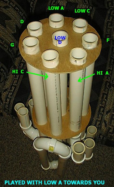 Percussion idea, kinda looks like one of the PVC instruments that the Blue Man group plays Pvc Pipe Instrument, Hang Drum, Instrument Craft, Homemade Musical Instruments, Making Musical Instruments, Homemade Instruments, Blue Man Group, Pvc Projects, Diy Instruments