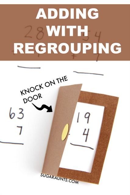 Adding with Regrouping (Knock on the Door, Carry it Next Door) from Sugar Aunts Teaching Carrying In Addition, Adding Without Regrouping, Addition With Regrouping Strategies, Addition No Regrouping, Addition With Regrouping Games, Add And Subtract With Regrouping, Teaching Addition, Math Operations, Math Homework