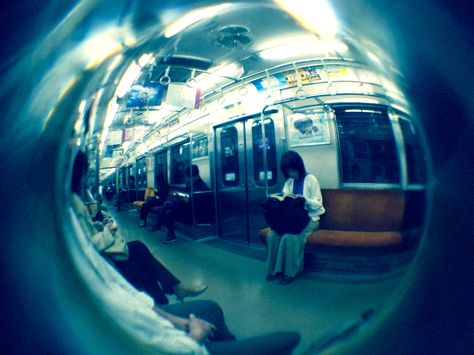 90s Fisheye, Fish Lens, Perspective Practice, Train Japan, Fisheye Photography, Japan Train, Digi Cam, Fisheye Lens, Japanese Photography