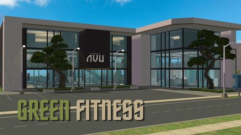 Mod The Sims - Green Fitness Sims 4 Gym, Learning Ballet, Gym Lockers, Playing Basketball, Lifting Weights, Sims 4 Build, Sims 2, The Sims, Sims 4