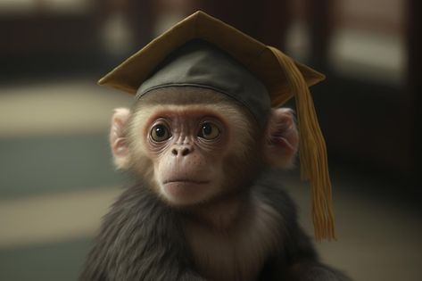 Degree Cap, University Degree, A Monkey, Psd Icon, Graduation Cap, Vector Photo, Premium Photo, University, Stock Photos